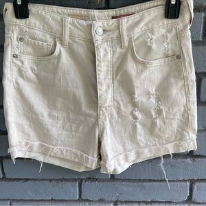 Pilcro Anthropologie Jean shorts. Distressed. Cream. NWOT. Size 28.